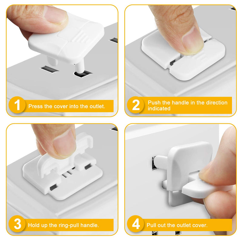 Outlet Covers Baby Proofing with Hidden Pull Handle (40 Pack) Outlet Plug Covers Prevent Electric Shock from The Source Outlet Protector Difficult for Kids to Remove Child Proof Outlet Covers - NewNest Australia