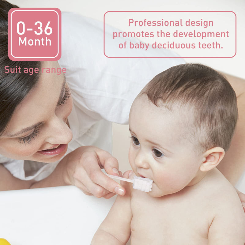 [60-Pack] Baby Tongue Cleaner, Baby Toothbrush, Disposable Baby Mouth Cleaner, Soft Gauze Toohthbrush Newborn Oral Cleaning Stick Dental Care for 0-36 Month Baby - NewNest Australia