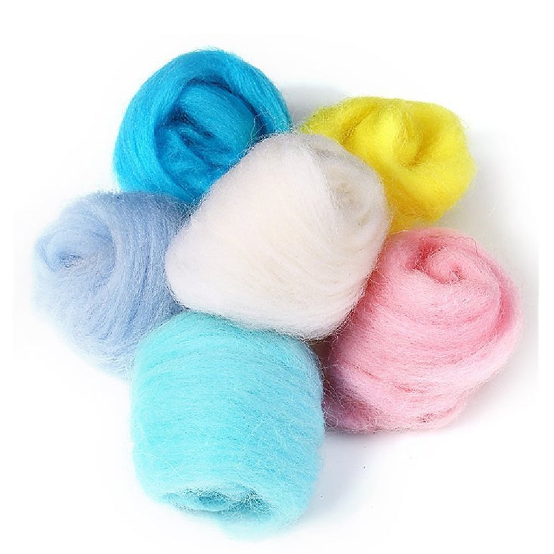 MOMODA 50 Colors Fibre Wool Yarn Roving for Needle Felting Hand Spinning DIY Craft Materials - NewNest Australia