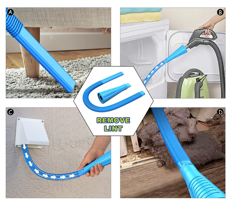 Sealegend 2 Pack Dryer Vent Cleaner Kit and Flexible Dryer Lint Brush Vacuum Hose Attachment Brush Lint Remover Power Washer and Dryer Vent Vacuum Hose Blue - NewNest Australia
