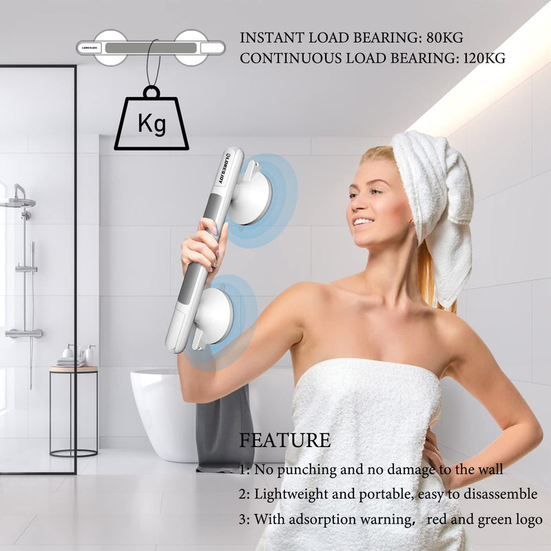 Suction Bathroom Grab Rails, Mobility Support Safety Handle, Grab Rails for Elderly, Suction Grab Rails for Bathroom with Suction Cup Fitting, Bath Grab Rail Suction Disability Aids 1pcs - NewNest Australia