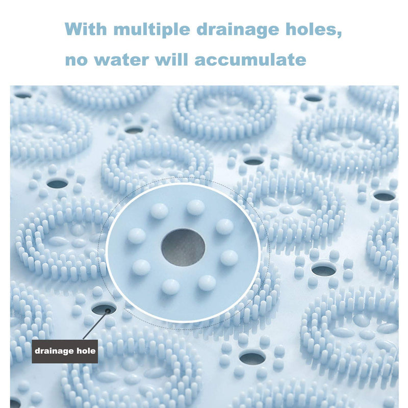 Round Shower Mat,Non-Slip Bath Mat With Suction Cup, Massage Function, Anti-mold and Antibacterial Rubber Circular Shower Mat for Children, With Drainage Holes(Blue) Blue - NewNest Australia