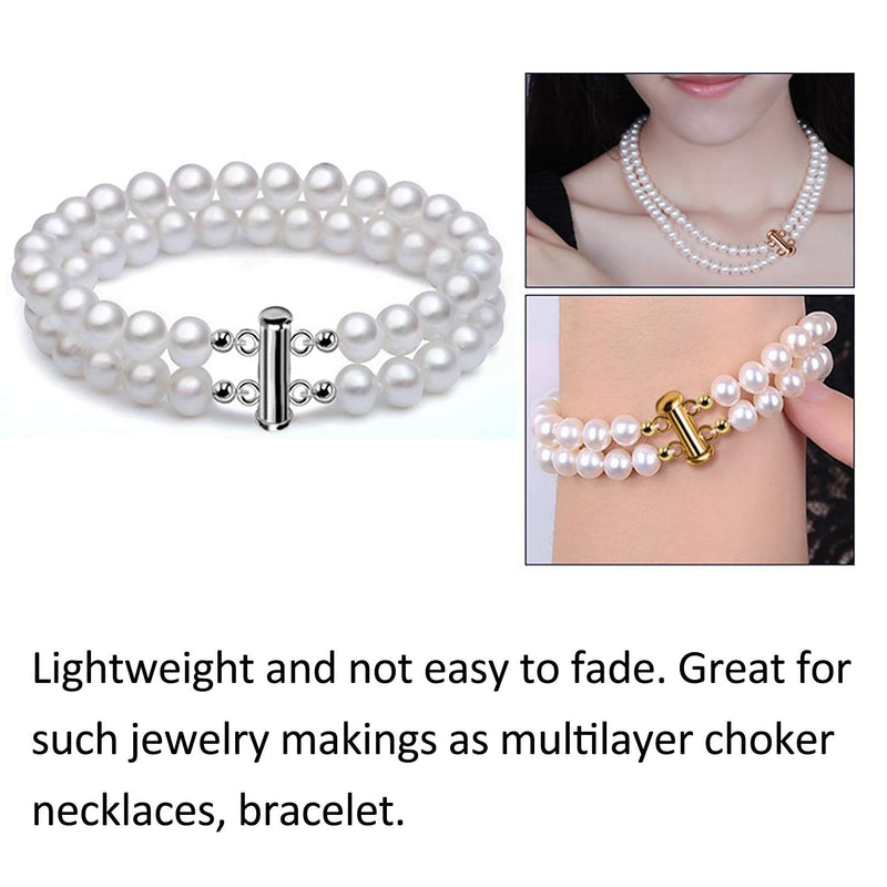 Layered Necklace Spacer Clasp, 2 Strands Necklaces Slide Magnetic Tube Lock with Lobster Clasps, Jewelry Clasps Connectors for Layered, Bracelet, Jewelry, Crafts, Necklace, 2 Pack Gold and Sliver Two 2 Strands - NewNest Australia