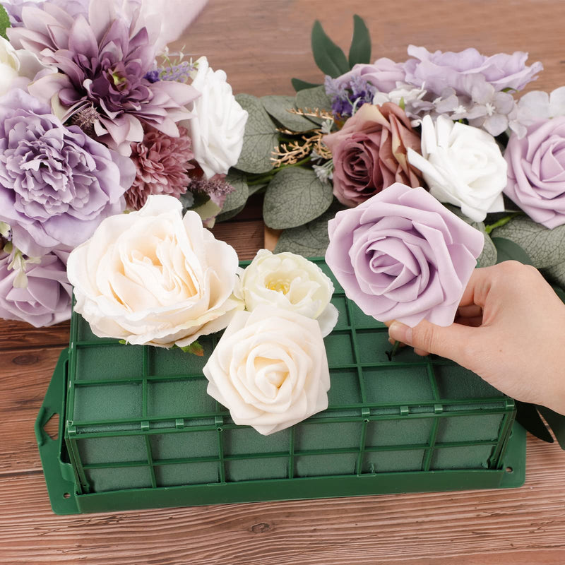 HongWay 2 Pieces Floral Foam Cage Flower Holder with Floral Foam for Fresh Flower Arrangement and Wedding Holiday Decorations - NewNest Australia
