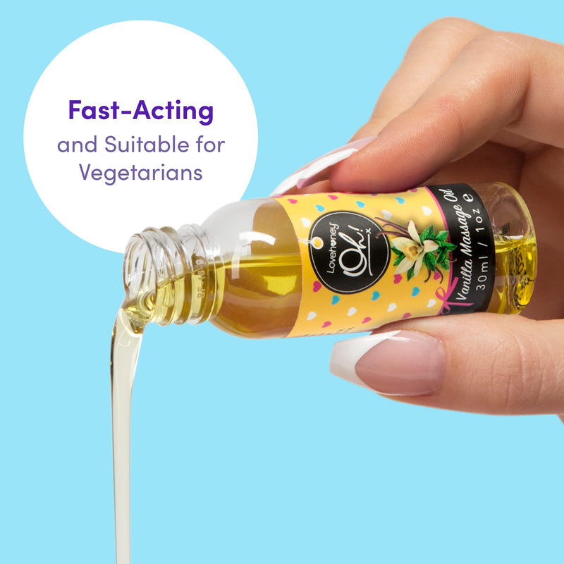 Lovehoney Oh! Kissable Vanilla Massage Oil - Infused with Essential Oils - Fast Acting Body Massage Oil - Vegetarian Friendly Massage Oil for Couples - 1 fl. oz - NewNest Australia