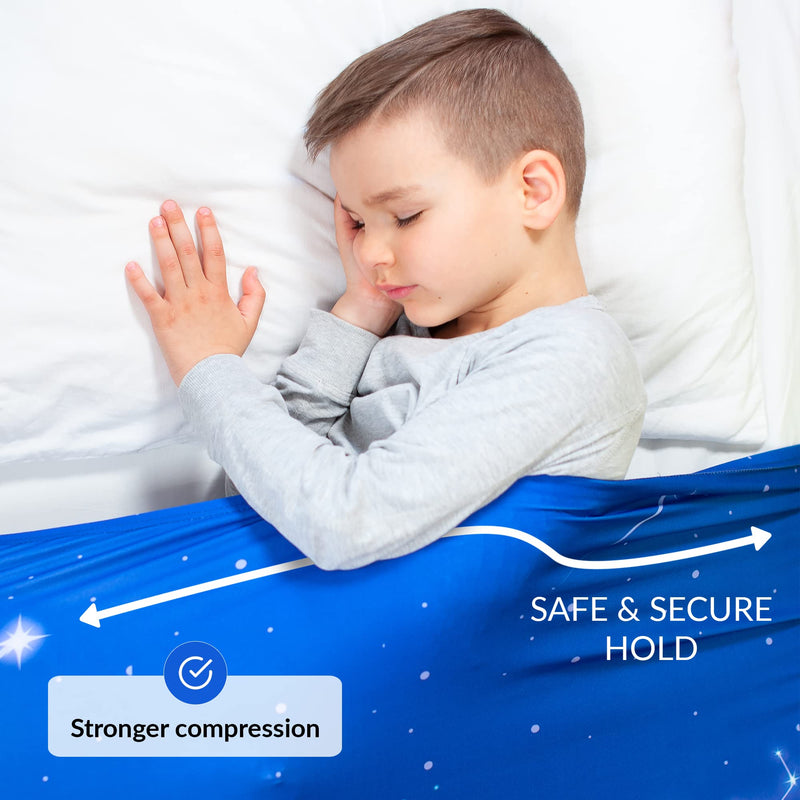 Sensory Compression Blanket | Lycra Bed Sheet for Kids & Adults | Star Theme | Deep Relaxing Feeling, Releases Oxytocin | Helps with SPD, Anxiety, ADHD, Autism and More | Cool & Stretchable | Single - NewNest Australia