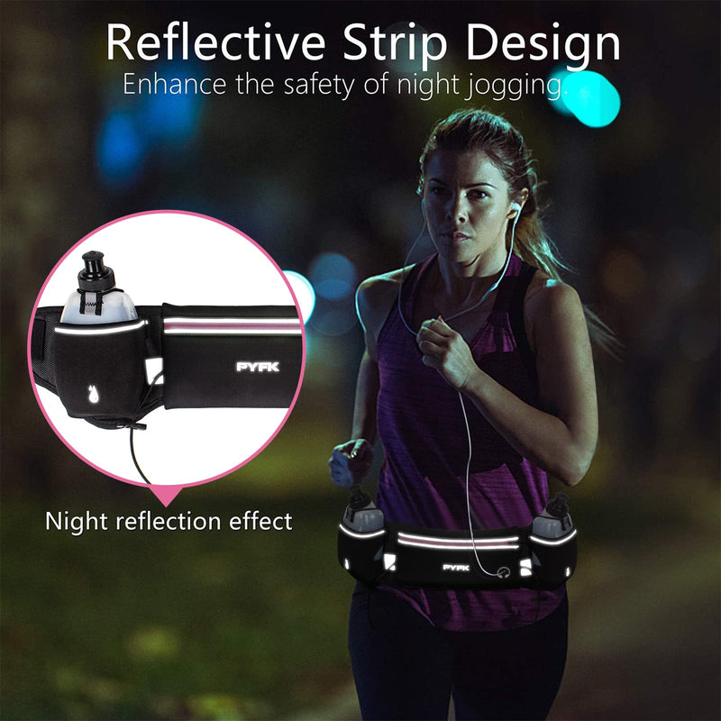 PYFK Upgraded Running Belt with Water Bottles, Hydration Belt for Men and Women, Water Bottle Holder Running Pouch Belt, Fanny Pack Fits 6.5 inches Phones, Waist pack for Running Hiking Climbing purple - NewNest Australia