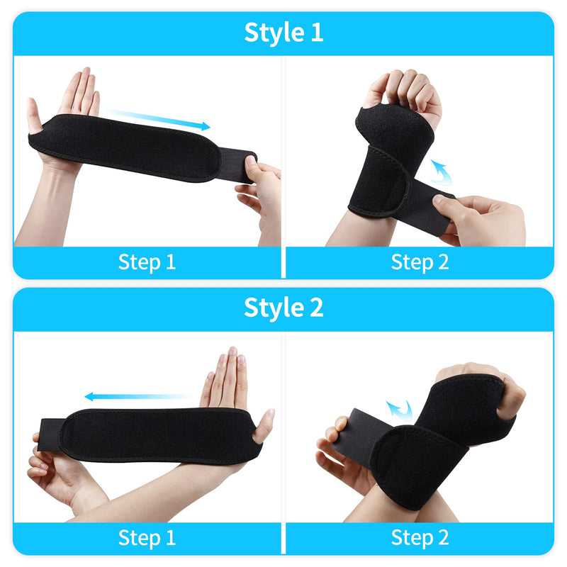 Wrist Support,1 Pair Compression Wrist Brace Hand Support Wrist Straps Breathable,One Size Fits Left or Right Hand Adjustable for Carpal Tunnel Tendonitis Fitness Weightlifting Arthritis Pain Relief 1 Pair - NewNest Australia