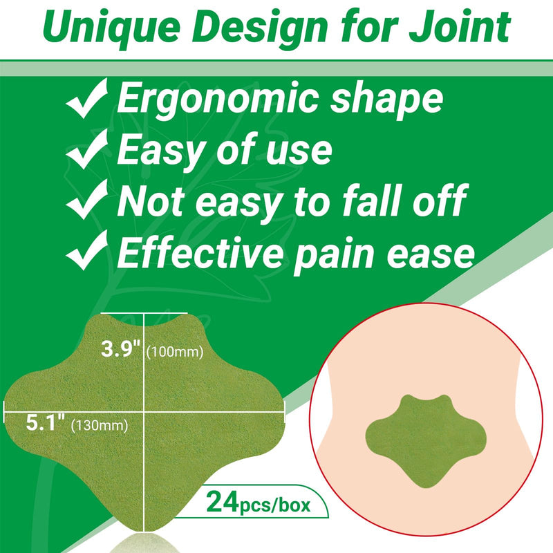 iShanCare Back Pain Relief Plasters, 8 Hour Deep Relief for Knees, Back, Neck, Shoulders and Sore Muscles with Naturally Warming Herbal Plasters, Pack of 24 Back - NewNest Australia