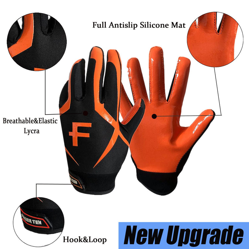 Football Gloves Youth Pro 3.0 Upgrade Ultra Stick Palm Receivers Flexible Silicone Grip Receiver Glove for Kids Boys Age 5-14 Large Red - NewNest Australia