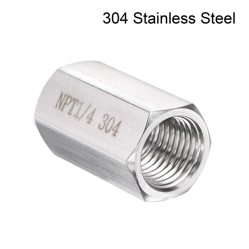 uxcell 304 Stainless Steel Pipe Fitting Reducer Adapter 1/4" NPT Female x 1/4" NPT Female for Water Oil Air Pressure Gauge Engine Temp Sensor, Pack of 4 1/4" NPT x 1/4" NPT - NewNest Australia