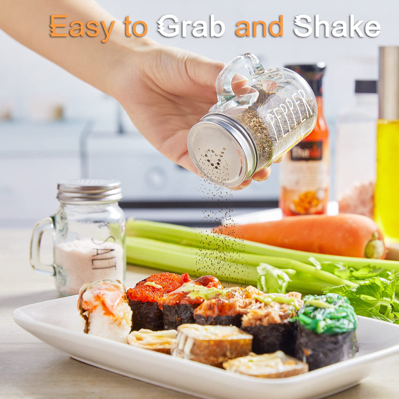 Clear Glass Salt and Pepper Shakers Set, ZOSUJO 4 oz Cute Salt Pepper Shaker, Modern Farmhouse Kitchen Decor for Home Restaurants Wedding, Transparent Shaker Sets with Stainless Steel Lids Clear - NewNest Australia