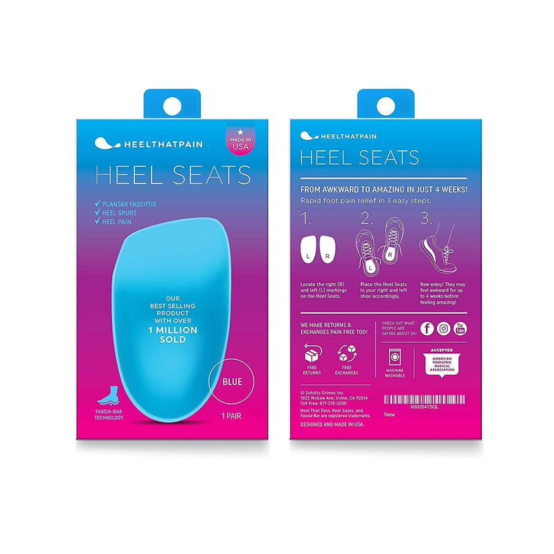 Heel That Pain Plantar Fasciitis Insoles | Heel Seats Foot Orthotic Inserts, Heel Cups for Heel Pain and Spurs | Patented, Clinically Proven, 100% Guaranteed (Light Blue Hybrid, Medium) Light Blue Rubber/Gel Hybrid M (Pack of 1) - NewNest Australia