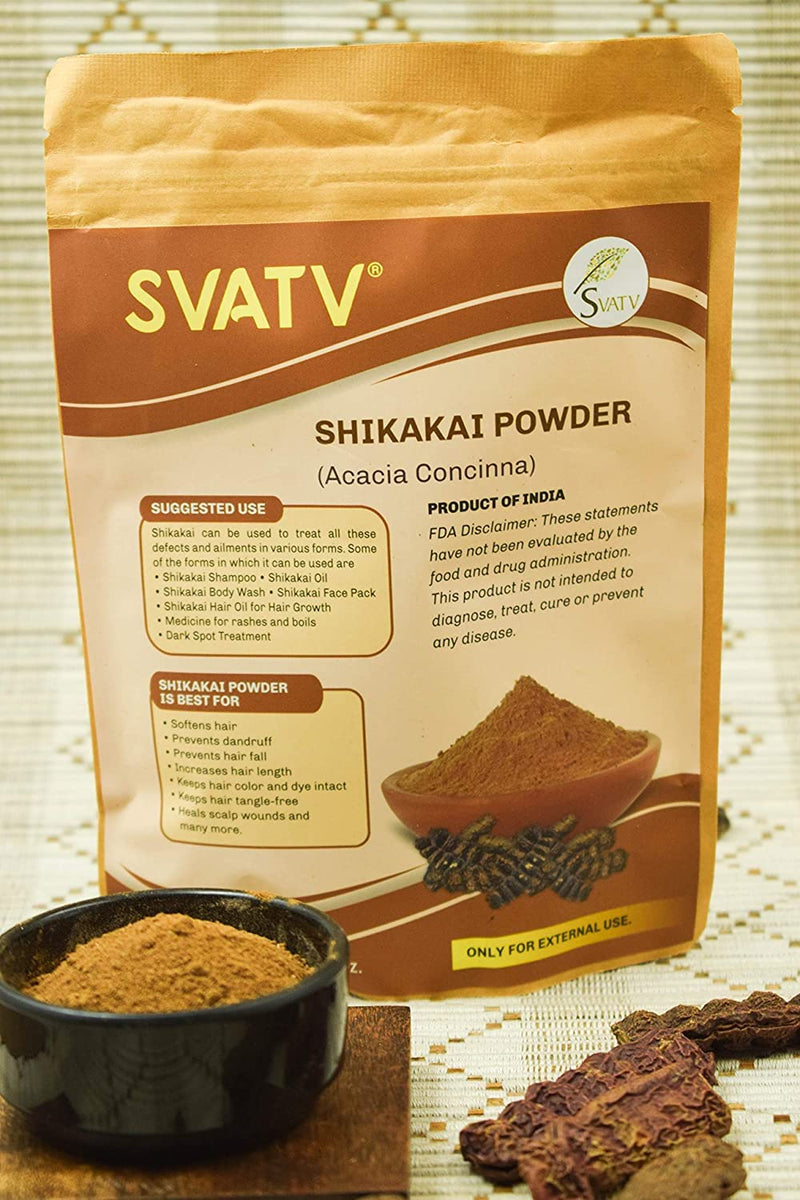 SVATV Shikakai Powder (Acacia Concinna) Natural Hair Growth & Ayurvedic Hair Mask Strengthens and Repairs Damage Hair for Men and Women Natural Hair Care Products - 227grams - NewNest Australia