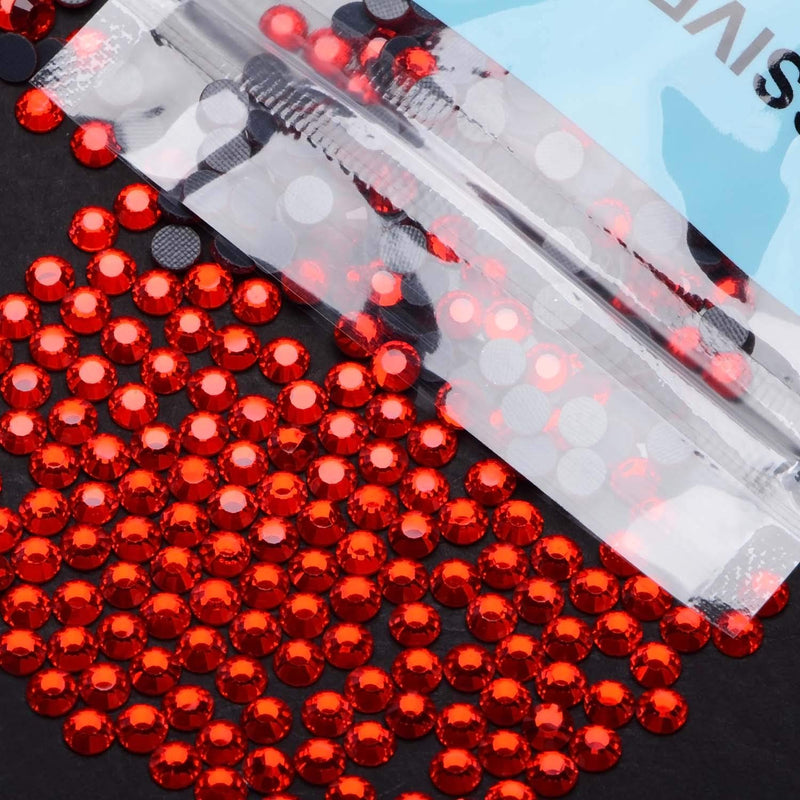4500 Pieces Hot Fix Glass Flatback Rhinestones HotFix Round Crystal Gems (Light Red, SS6) Light Red - NewNest Australia
