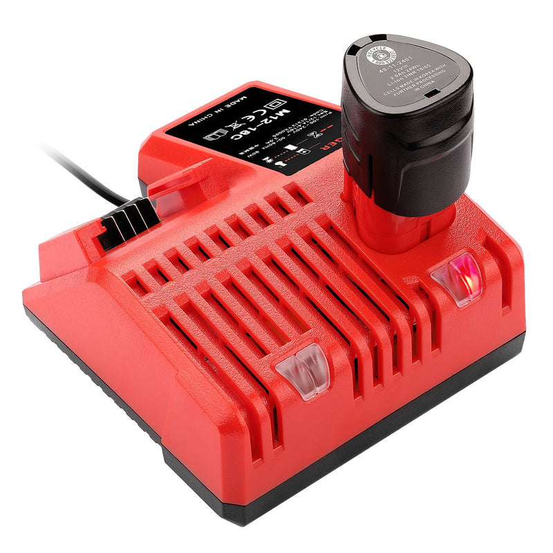 Powilling M12 & M18 Rapid Replacement Charger Milwaukee 12V&18V XC Lithium Ion Charger for Milwaukee XC Battery - NewNest Australia