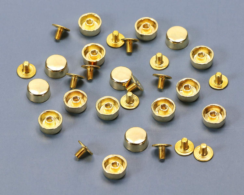 ONLYKXY 20 Pieces 10mm Flat Feet Nailhead, Rivets, Purse Handbag Feet Nails (Golden) Golden - NewNest Australia