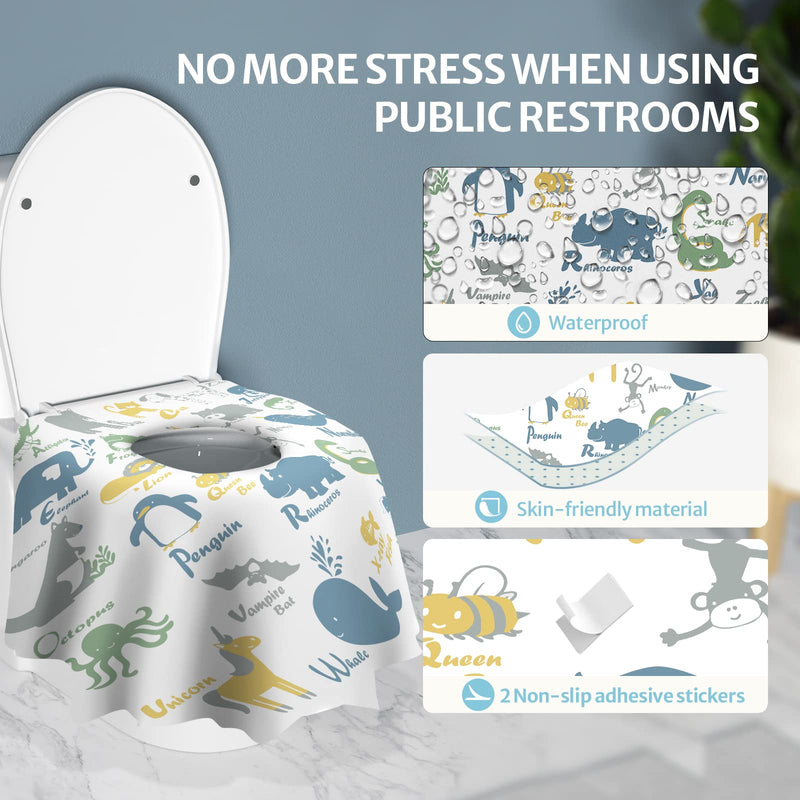 Toilet Seat Covers Disposable, 20 Pcs Extra Large Waterproof Toilet Cover for Toddlers Adults, Portable Individually Wrapped Travel Essentials for Kids Potty Training, Public Restrooms, Road Trip - NewNest Australia
