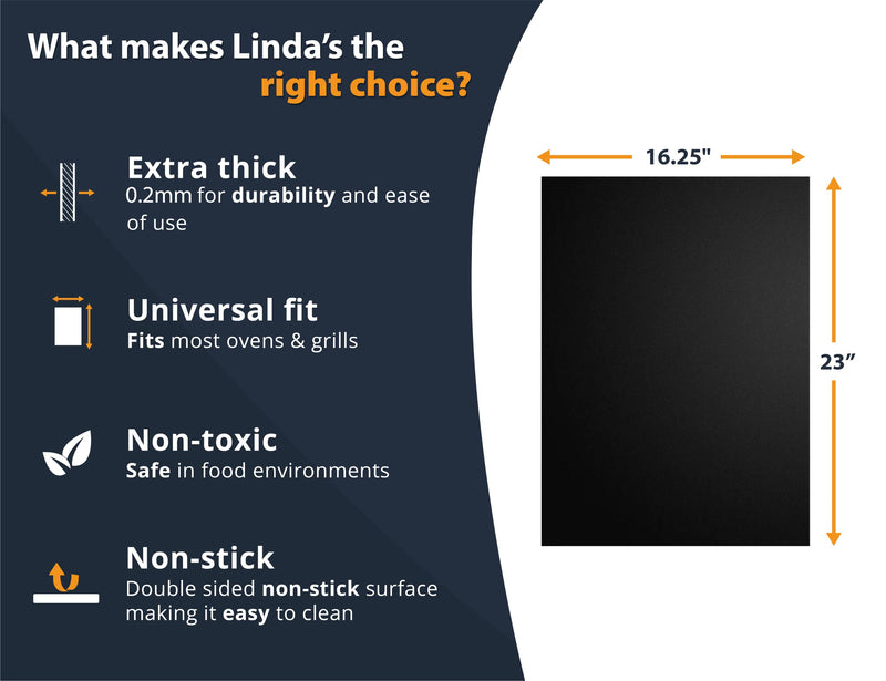 Oven Liner by Linda’s Essentials (3 Pack) - Large Premium Oven Liners For Bottom of Electric Oven and Gas Oven - Reusable Non-Stick Oven Mat for Bottom of Oven - BPA and PFOA Free - NewNest Australia