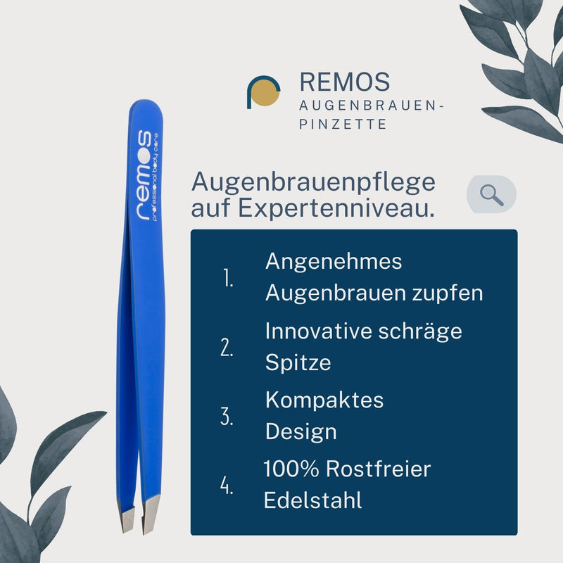 Remos Eyebrow Tweezers Made Of Stainless Steel - Dark Blue Tweezers Remove The Finest And Shortest Hairs - Suitable For Eyebrows, Beards And Hair - High Quality Dark Blue - NewNest Australia