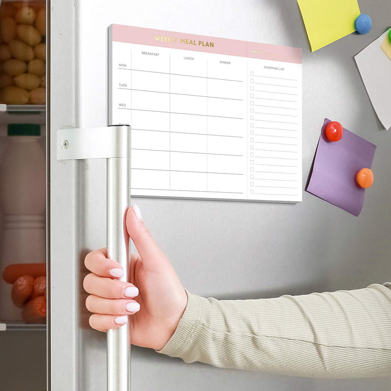 Sweetzer & Orange Weekly Meal Planner and Grocery List Magnetic Notepad. Pink 10x7” Meal Planning Pad with Tear Off Shopping List. Plan Weekly Menu Food for Weight Loss or Dinner List for Family! - NewNest Australia