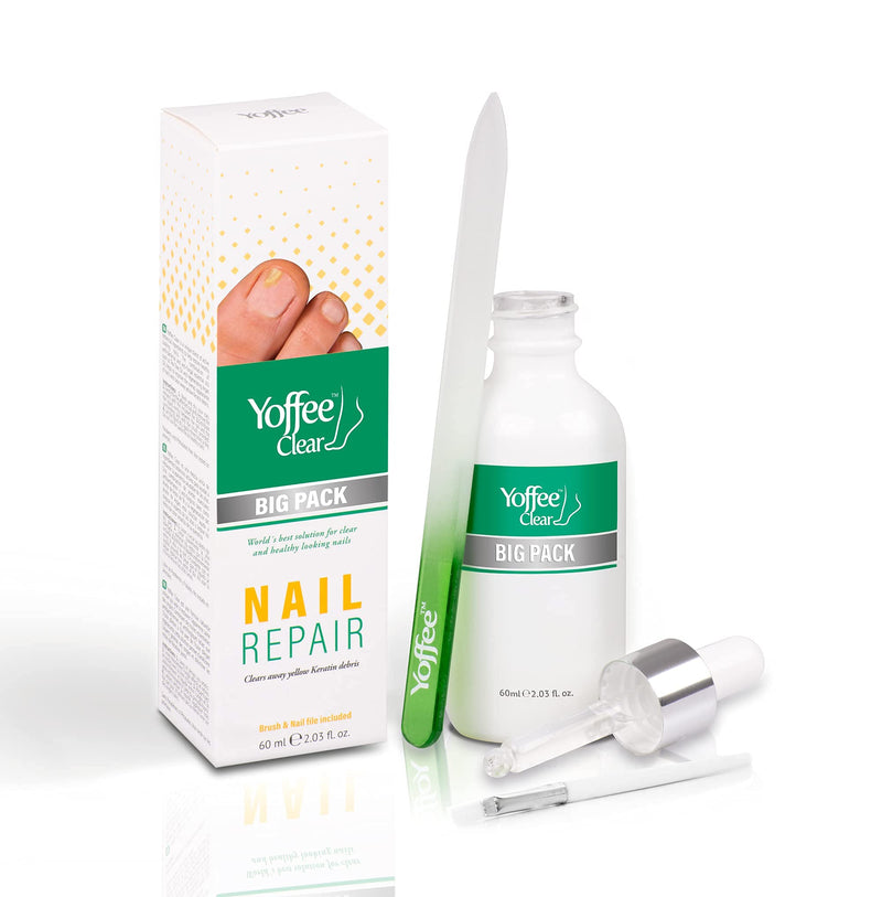 Yoffee Clear Nail Repair and Care 60ml - Fungal Nail treatment for fingernails and toenails - Antibacterial and Antiseptic - Antifungal with organic argan oil and tea tree oil - Made in Spain 60 ml (Pack of 1) - NewNest Australia