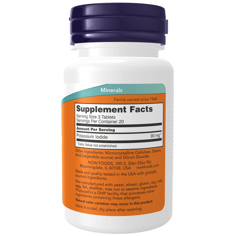 NOW Supplements, Potassium Iodide 30 mg, Non-GMO Project Verified, Dietary Supplement, 60 Tablets - NewNest Australia