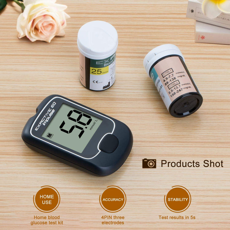 Diabetes Test Strips Blood Glucose Test Strips x 100 & Diabetes Lancets x 100, Blood Sugar Strips, Blood Sugar Test Strips for UK Diabetics - in mmol/L (Exactive EQ Impulse) - NewNest Australia