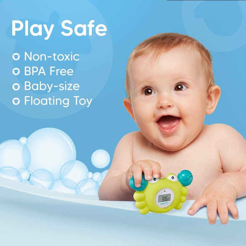 Aycorn Digital Baby Bath Thermometer Baby Safety - Fahrenheit Water Temperature Thermometer & Room Thermometer with LED Display and Temperature Warning - Infant Baby Bath Toys Floating Toy Thermometer - NewNest Australia