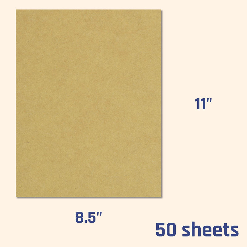 50 Sheets, Brown Kraft Cardstock, 200 GSM (75 lb. Cover), 8.5 x 11 inches 75 lb Cover (200 GSM) - NewNest Australia