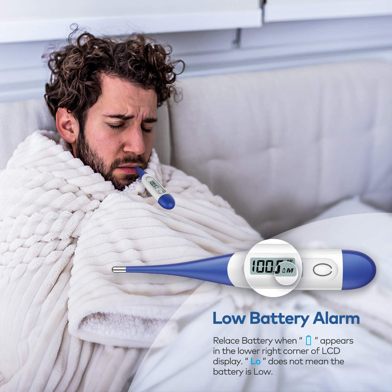 Thermometer for Adults, Digital Oral Thermometer for Fever with 10 Seconds Fast Reading Dark Blue - NewNest Australia