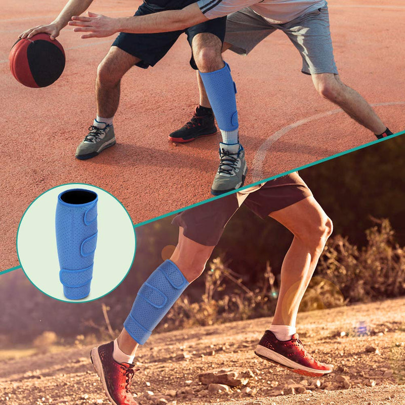 Calf Brace, Shin Splint Support Lower Leg Compression Wrap with Adjustable Three Anti-Slip Strap Support for Pulled Calf Muscle Pain Strain Injury, Sprain and Swelling, Fits Men and Women (Blue) - NewNest Australia