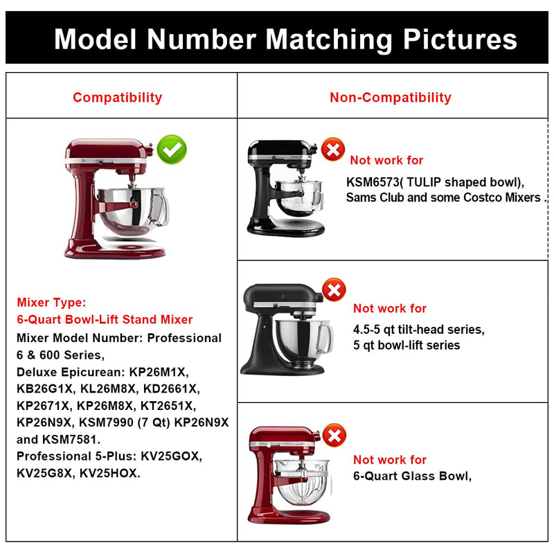 Flex Edge Beater for KitchenAid Bowl-Lift Stand Mixer - 6 Quart Flat Beater Paddle with Flexible Silicone Edges - NewNest Australia