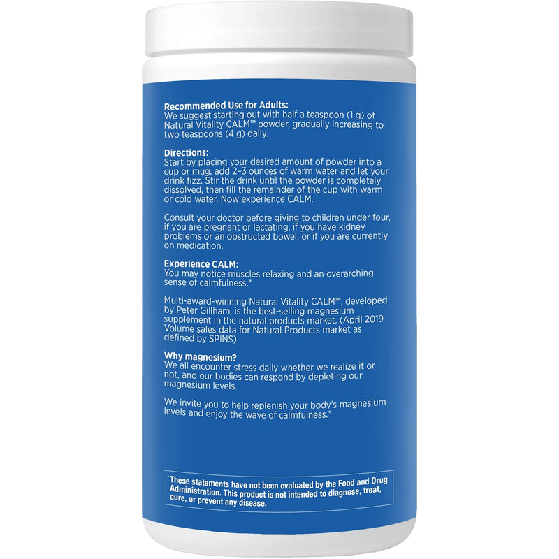 Natural Vitality Calm, Magnesium Citrate Supplement Powder, Anti-Stress Drink Mix, Cherry, 16 Ounces (Package May Vary) Cherry 16 oz - NewNest Australia