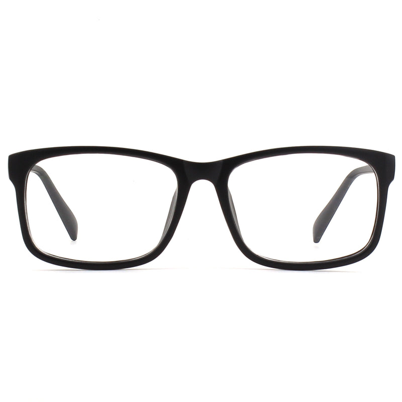 GQUEEN Large Frame Horn Glasses Glasses Without Strength Fake Glasses Nerd Glasses Women Men UV400 PE1 2 Matt Black - NewNest Australia