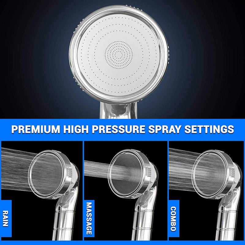 PureAction Luxury Filtered Shower Head with Handheld Hose - Hard Water Softener Shower Head - Removes Chlorine & Flouride - High Pressure & Water Saving Showerhead Filter for Best SPA Experience - NewNest Australia