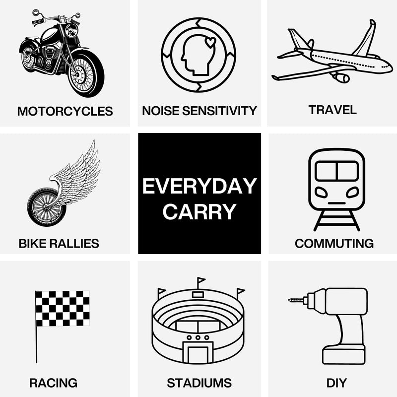 EarPeace Moto Original Noise Reduction Earplugs Reusable, High Fidelity Hearing Protection for Motorcycles, Motorsports, Touring, Commuting and Racing Medium Size up to 26dB Noise Canceling Black Case Moto - Original - NewNest Australia