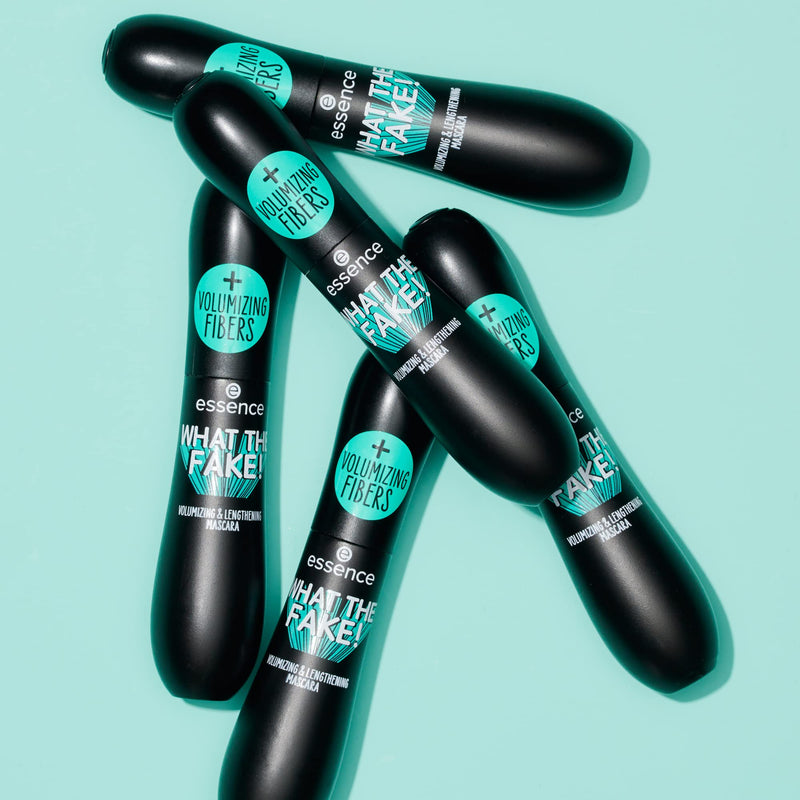 essence What the Fake! Volumising & Lengthening Mascara, With Volumising Fibres, No. 01 Black, Extended, Colour-Intense, No Perfume, Oil-Free, Alcohol-Free (16 ml) - NewNest Australia