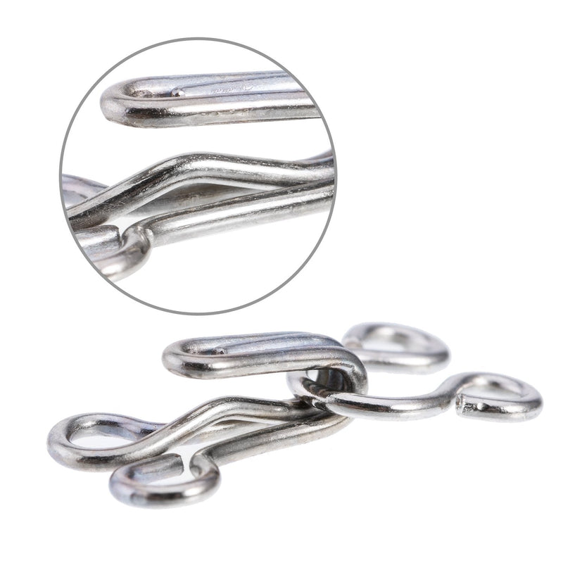Bememo 50 Set Sewing Hooks and Eyes Closure for Bra and Clothing, 3 Sizes (Silver and Black) - NewNest Australia