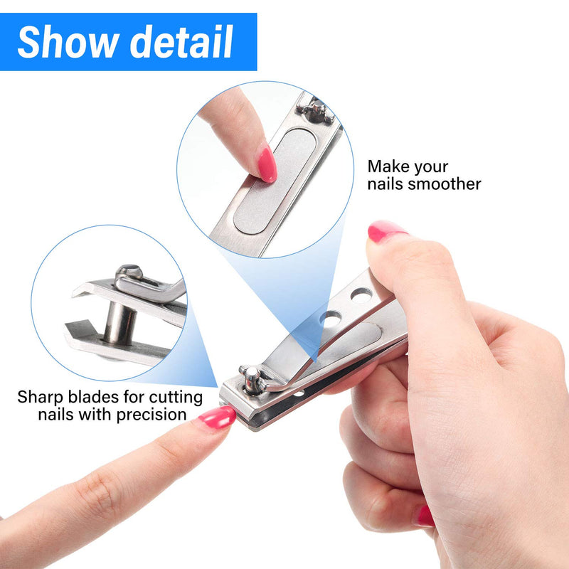 2 Pieces Straight Edge Toenail Clippers, Nail Clipper Set, Strong Toenail Clippers, Large Wide Jaw Fingernail Toenail Clippers for Thick Nails Fingernail and Toenail Clipper for Men - NewNest Australia