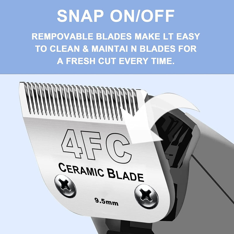 Cosyonall Removable Replacement Blade For Pet Dog Grooming Clipper Compatible With Andis Oster A5, Wahl Km Series Clippers (4Fc:(3/8") (9.5Mm)) 4Fc:(3/8") (9.5Mm) - NewNest Australia
