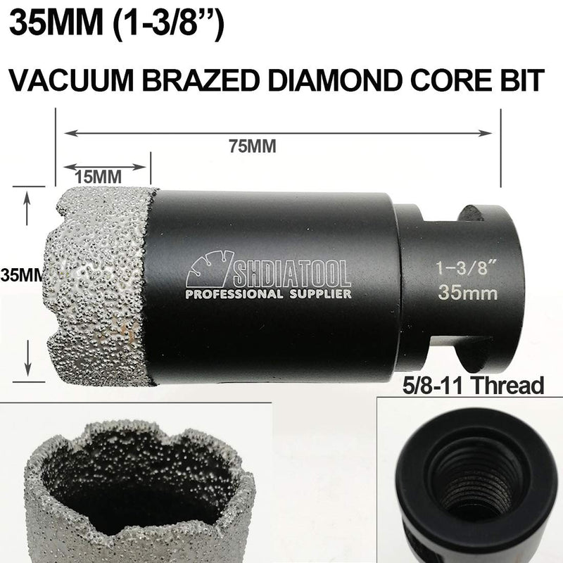 SHDIATOOL Diamond Core Drill Bits 1-3/8 Inch for Porcelain Ceramic Tile Marble Brick Vacuum Brazed Hole Saw 35mm 35mm(1-3/8 In.) - NewNest Australia