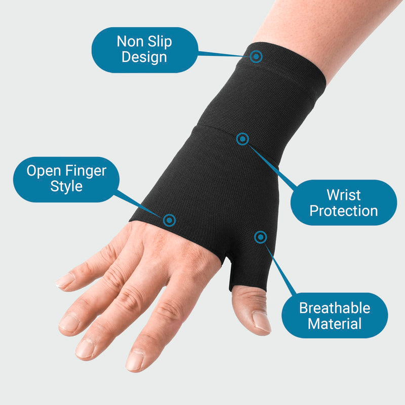 360 RELIEF Wrist and Thumb Support - for Arthritis | Joint Pain, Sprain, Sports, Hand Instability, Improve Circulation | for Men and Women | 1 Pair - 2 PCS, Medium, Black with Mesh Laundry Bag | M - NewNest Australia