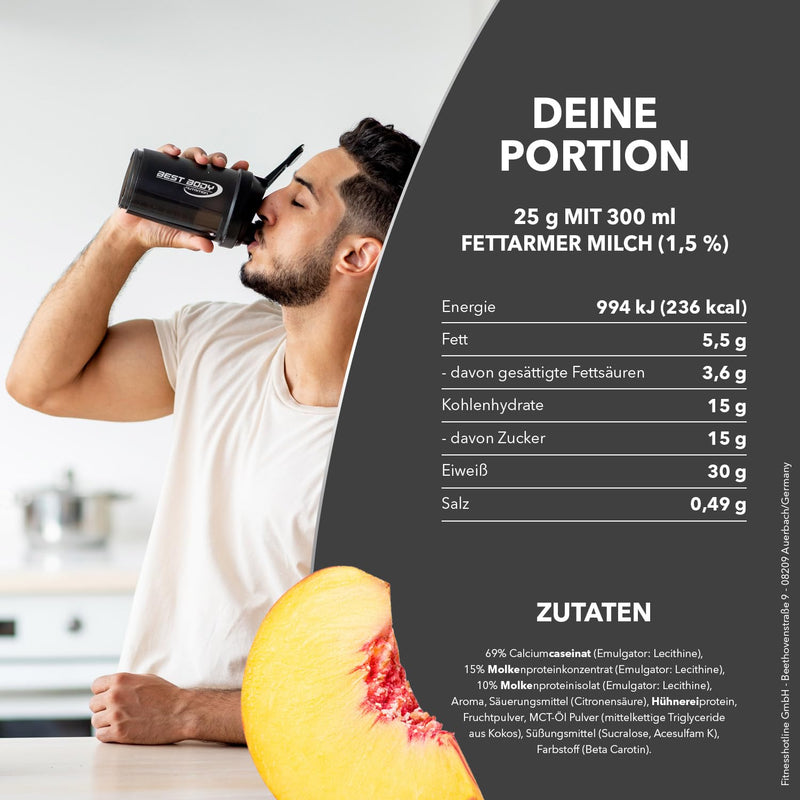 Best Body Nutrition Gourmet Premium Pro Protein Peach Apricot Yoghurt Zip Bag, 1kg - NewNest Australia