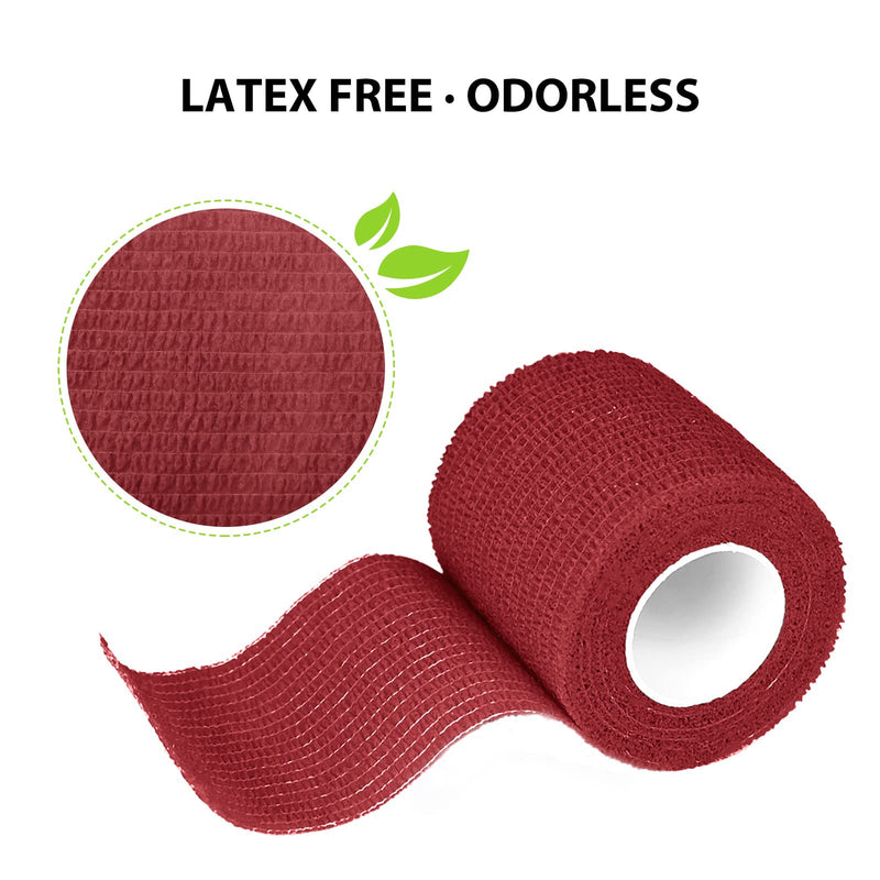 FriCARE 14 Pack Self Adhesive Bandage Wrap, 2 Inch Wide Rainbow Cohesive First Aid Medical Tape for Wrist, Knee, Ankle (2 Inch x 5 Yards, Burgundy) 2 Inch x 5 Yards - NewNest Australia