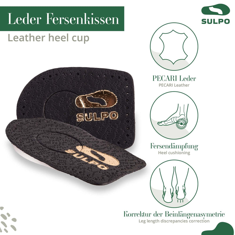 SULPO 2 pairs of heel spur heel cushions - insoles for shoes - heel spur insoles made of leather and latex foam - pain relief - Achilles tendon insoles - heel cushion for men and women black heel spur 35-41 - NewNest Australia
