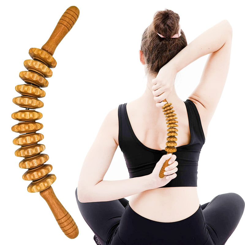 Wooden Fascia Roller, Premium Wooden Massage Roller, Wooden Fascia Stick, Massage Roller, Wooden Fascia Roller, For Muscle Relaxation, Body Shaping, Gua Sha Massage, Anti Cellulite, Beech - NewNest Australia