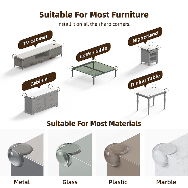 Corner Protector for Baby, Protectors Guards - Furniture Corner Guard & Edge Safety Bumpers - Baby Proof Bumper & Cushion to Cover Sharp Furniture & Table Edges - Clear and Transparent - (18 Pack) - NewNest Australia