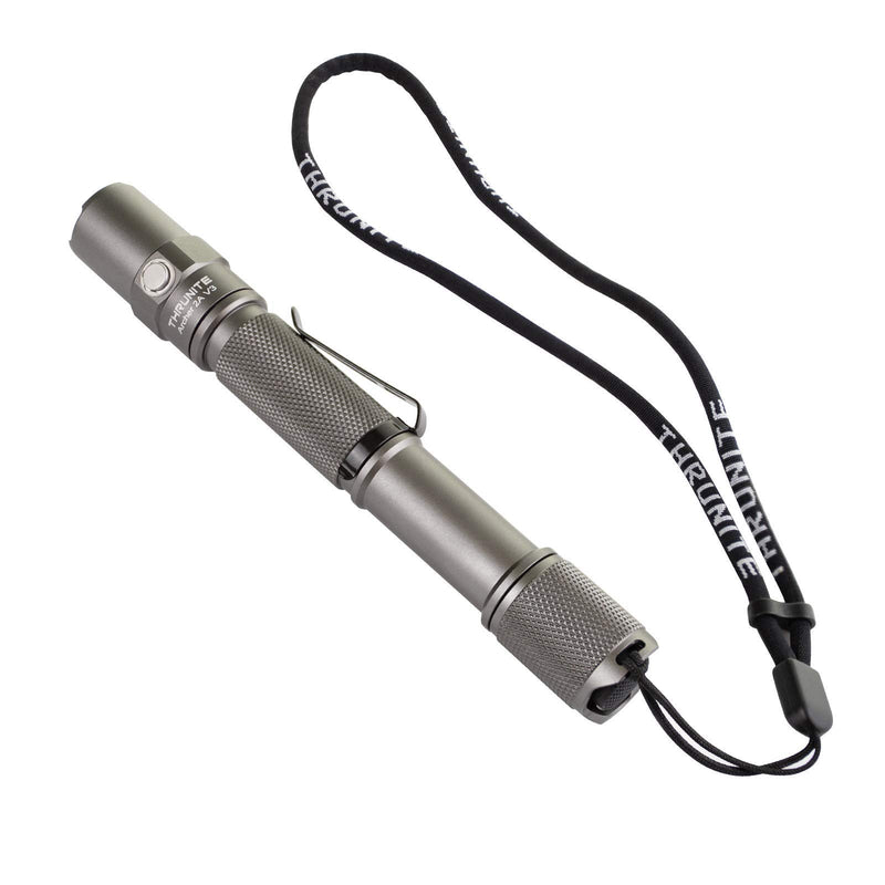 ThruNite LED Flashlight Archer 2A V3 500 Lumens CREE Portable EDC AA Flashlight with Lanyard, IPX8 Water-Resistant Dual Switch Outdoor Light for Hiking, Camping, Everyday Use - Metal Grey CW Metal Grey Cool White - NewNest Australia