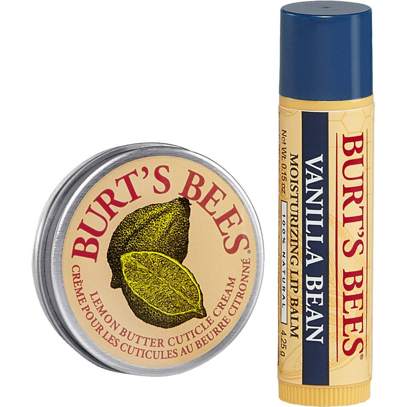 Burt's Bees A Bit of Burt's Bees 2 Piece Moisturising Gift Set - 1 x Vanilla Bean 100% Natural Vanilla Bean Lip Balm (4.25 g) and 1 x Lemon Butter Cuticle Cream (8.5 g) (AMAZON EXCLUSIVE) A Bit of Burt's - Vanilla Bean - NewNest Australia